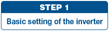 STEP 1 Basic setting of the inverter